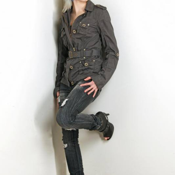 ladies grey utility jacket